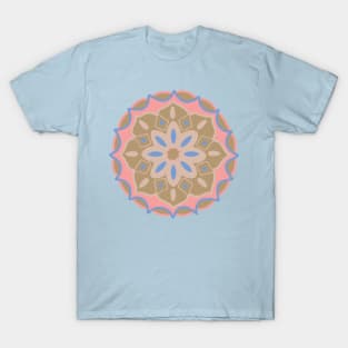 MOSAIQUE Boho Exotic Abstract Mediterranean Floral Mandala Pastel Pink Blue Cream - UnBlink Studio by Jackie Tahara T-Shirt